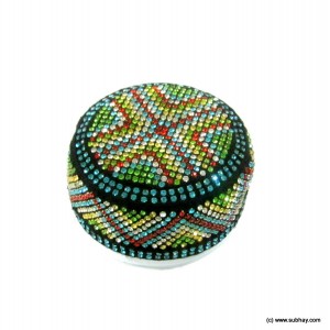 Multi Color Round Full Sindhi Nagina /  Zircon Cap or Topi MKC-741
